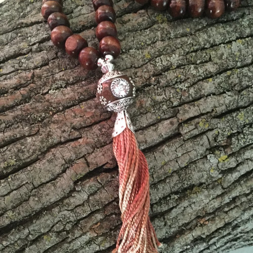 Wood Mala Brown 108 Beads Praying Meditation Mala Yoga - Picture 5 of 6